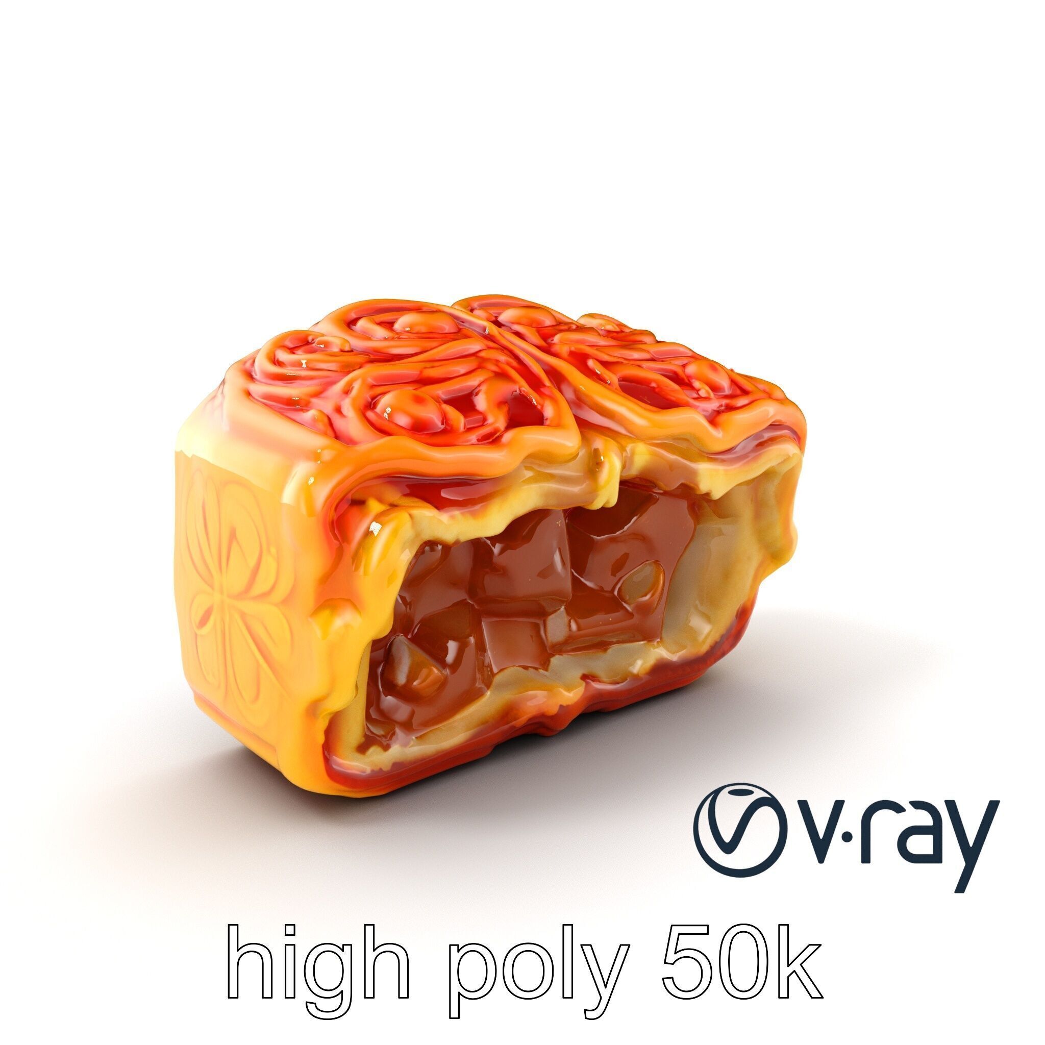 Chinese Mooncake Intricate Design model pack Low-poly 3D model_8