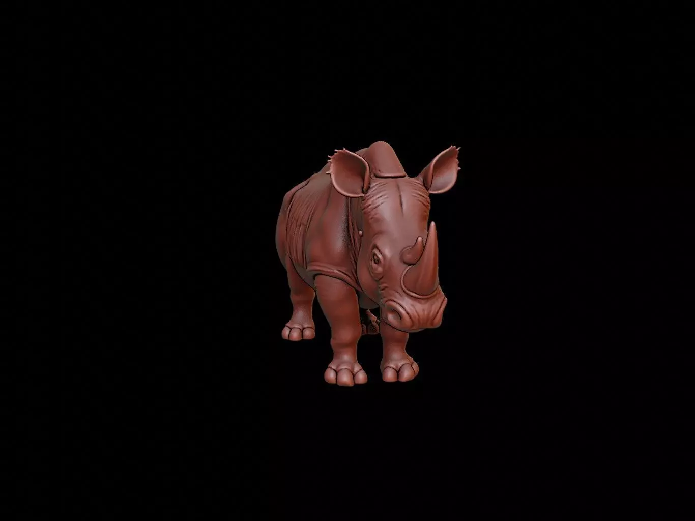 Rhinoceros Animal Sculpture 3D print model_0