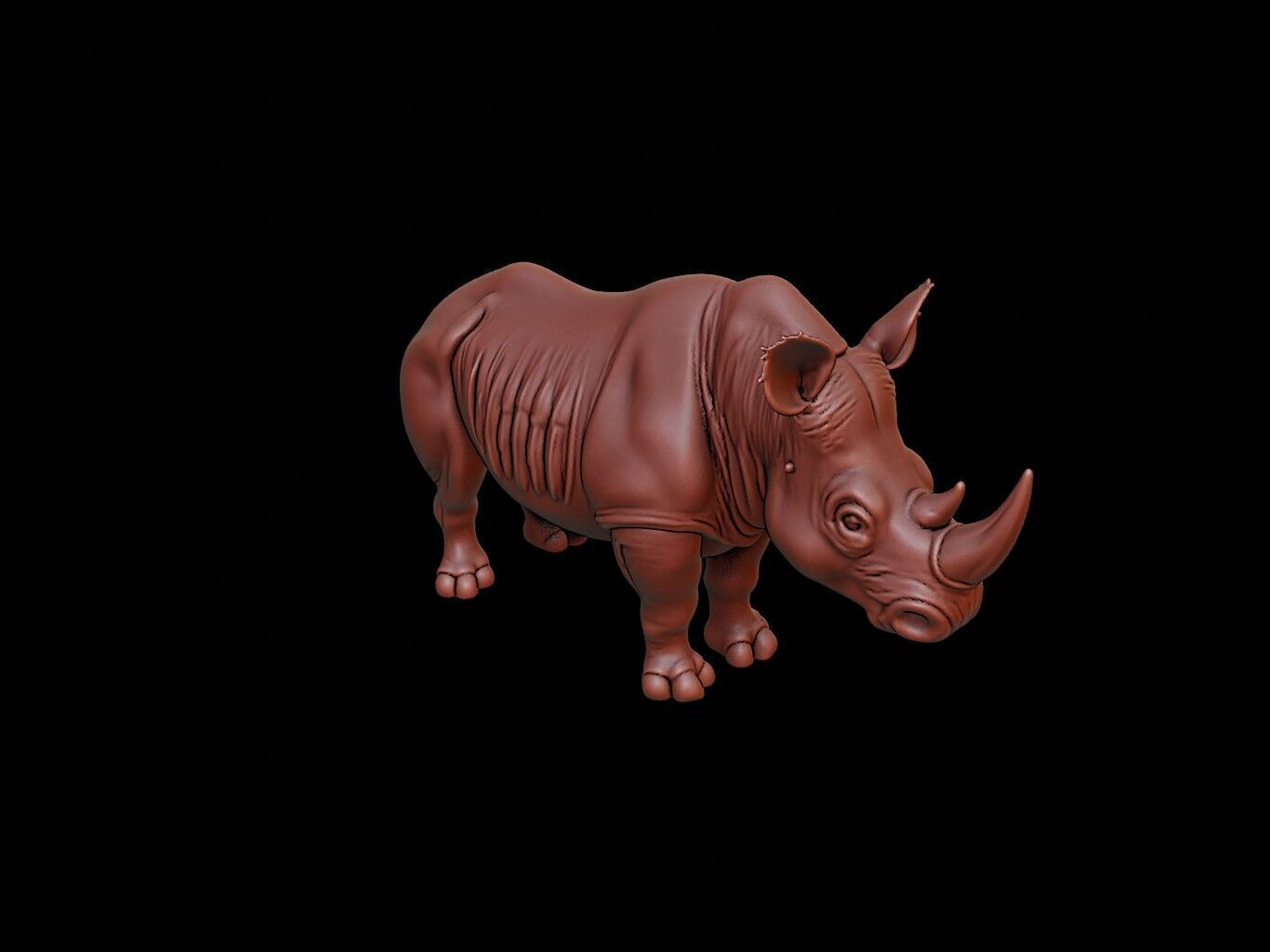 Rhinoceros Animal Sculpture 3D print model_1