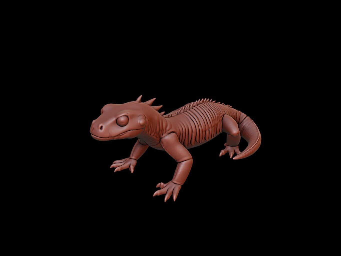 Salamander Animal Sculpture 3D print model_1