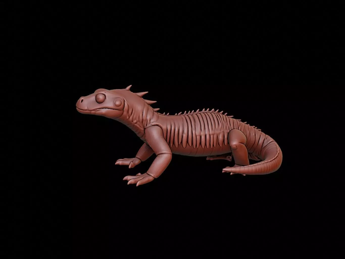Salamander Animal Sculpture 3D print model_0
