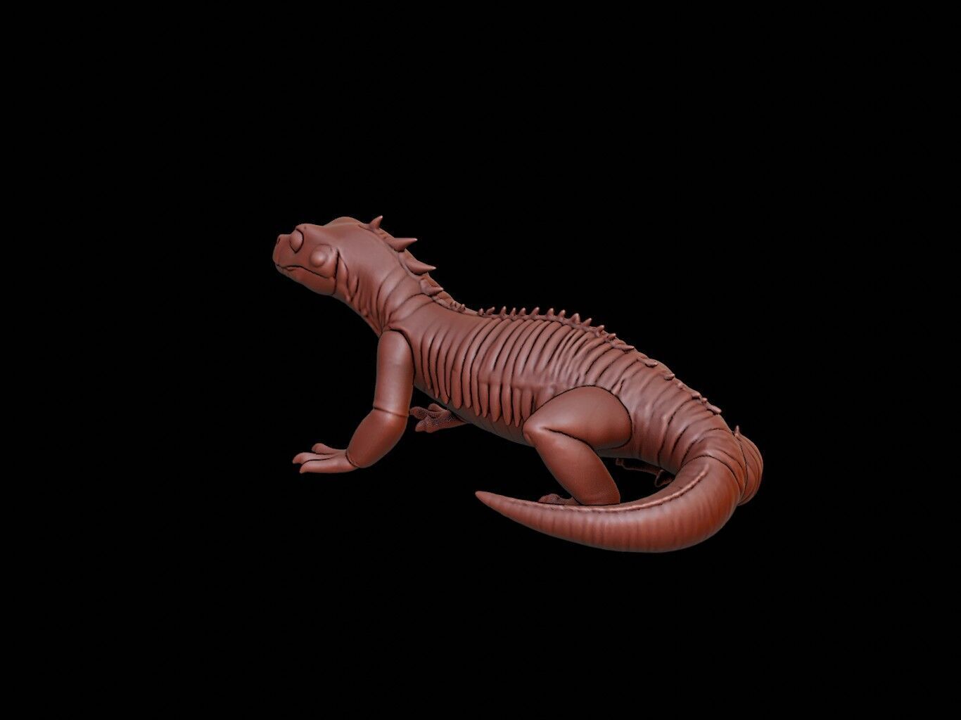Salamander Animal Sculpture 3D print model_2