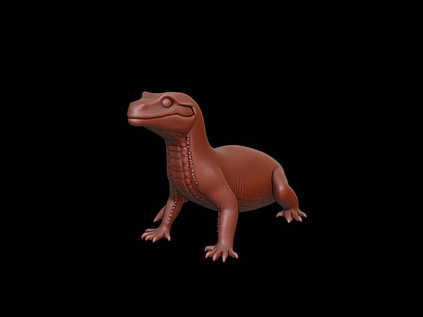 Salamander Animal Sculpture 3D print model_2