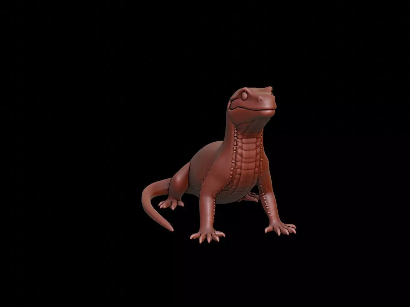 Salamander Animal Sculpture 3D print model_0