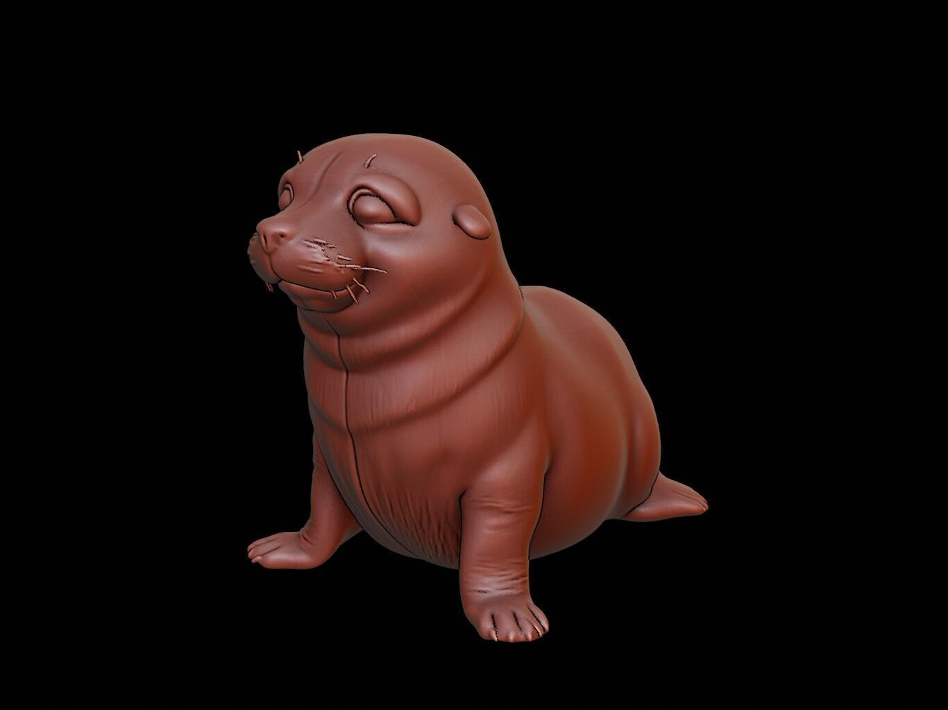 Seal Animal Sculpture 3D print model_2