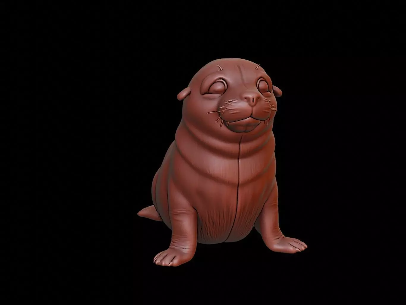 Seal Animal Sculpture 3D print model_0