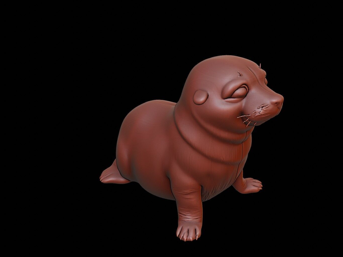 Seal Animal Sculpture 3D print model_1