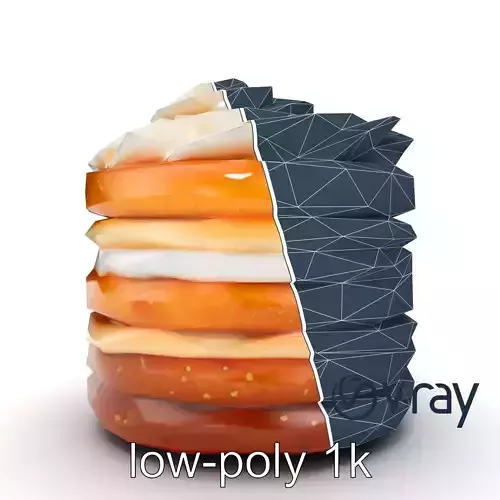 Layered Honey Cake Medovik Dessert model pack Low-poly 3D model