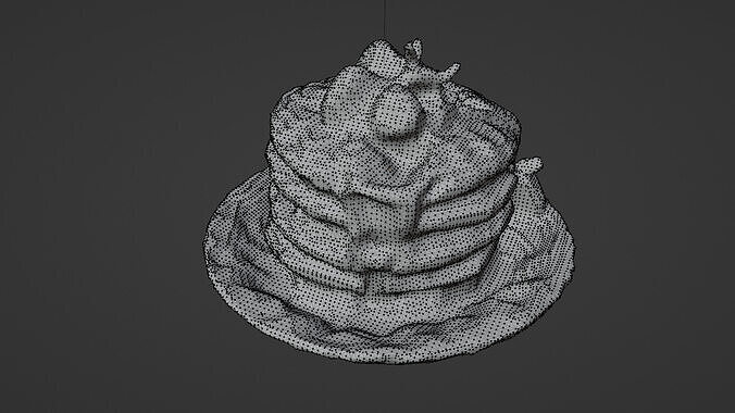 cute cake 02 Low-poly 3D model 7