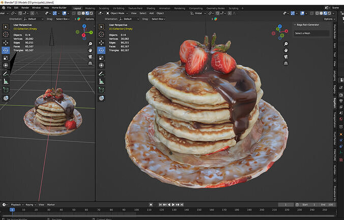 cute cake 02 Low-poly 3D model 2