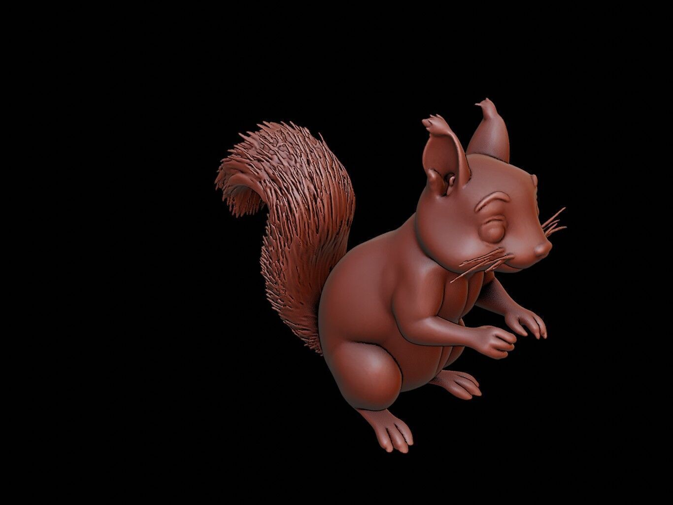 Squirrel Animal Sculpture 3D print model_1