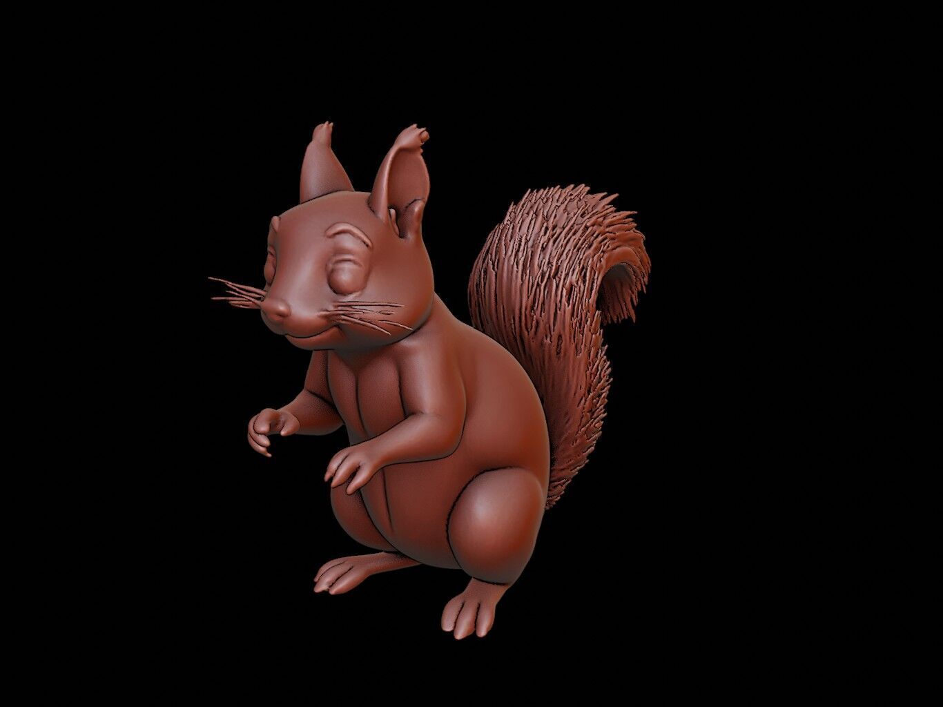 Squirrel Animal Sculpture 3D print model_2