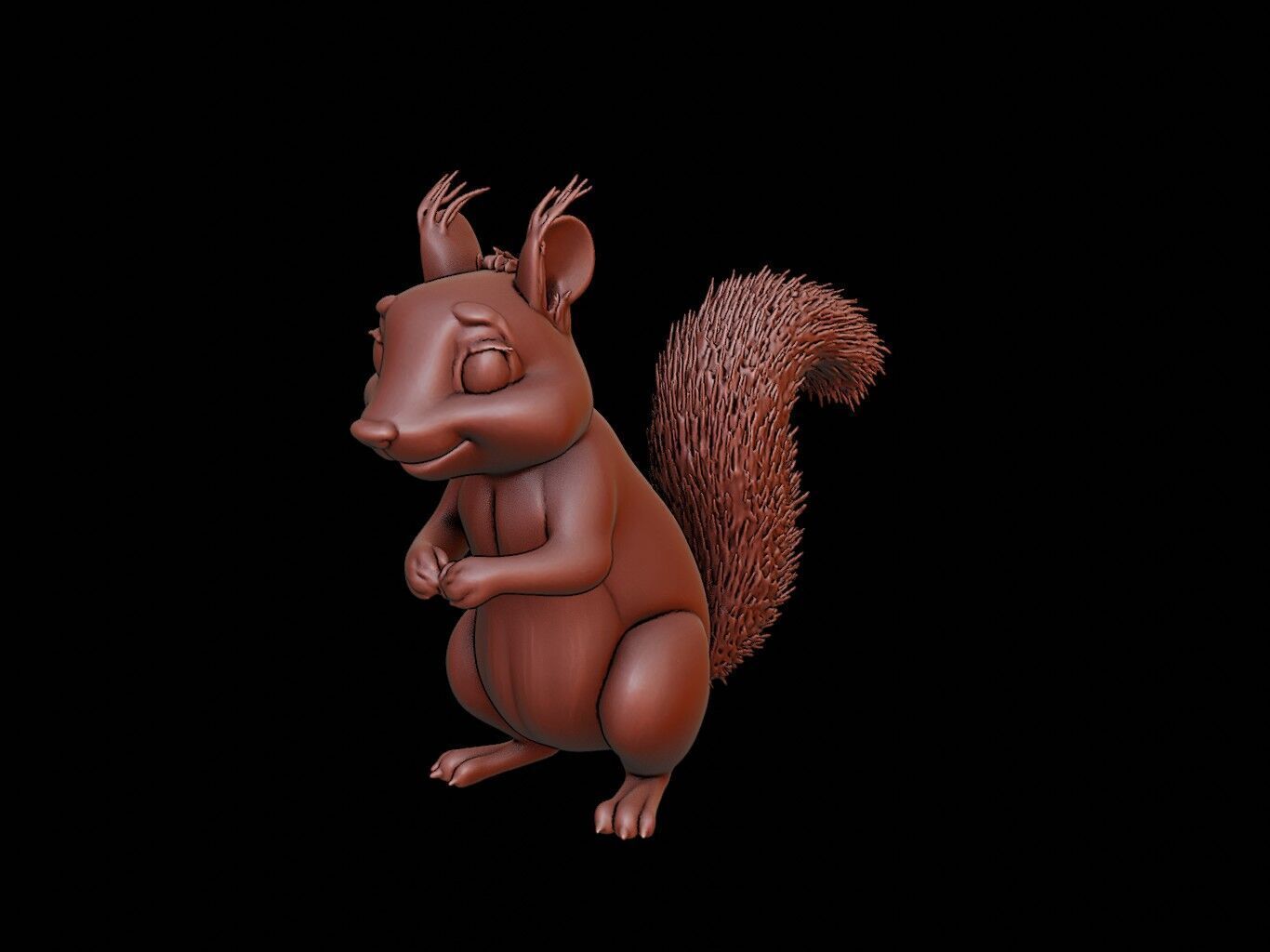 Squirrel Animal Sculpture 3D print model_2