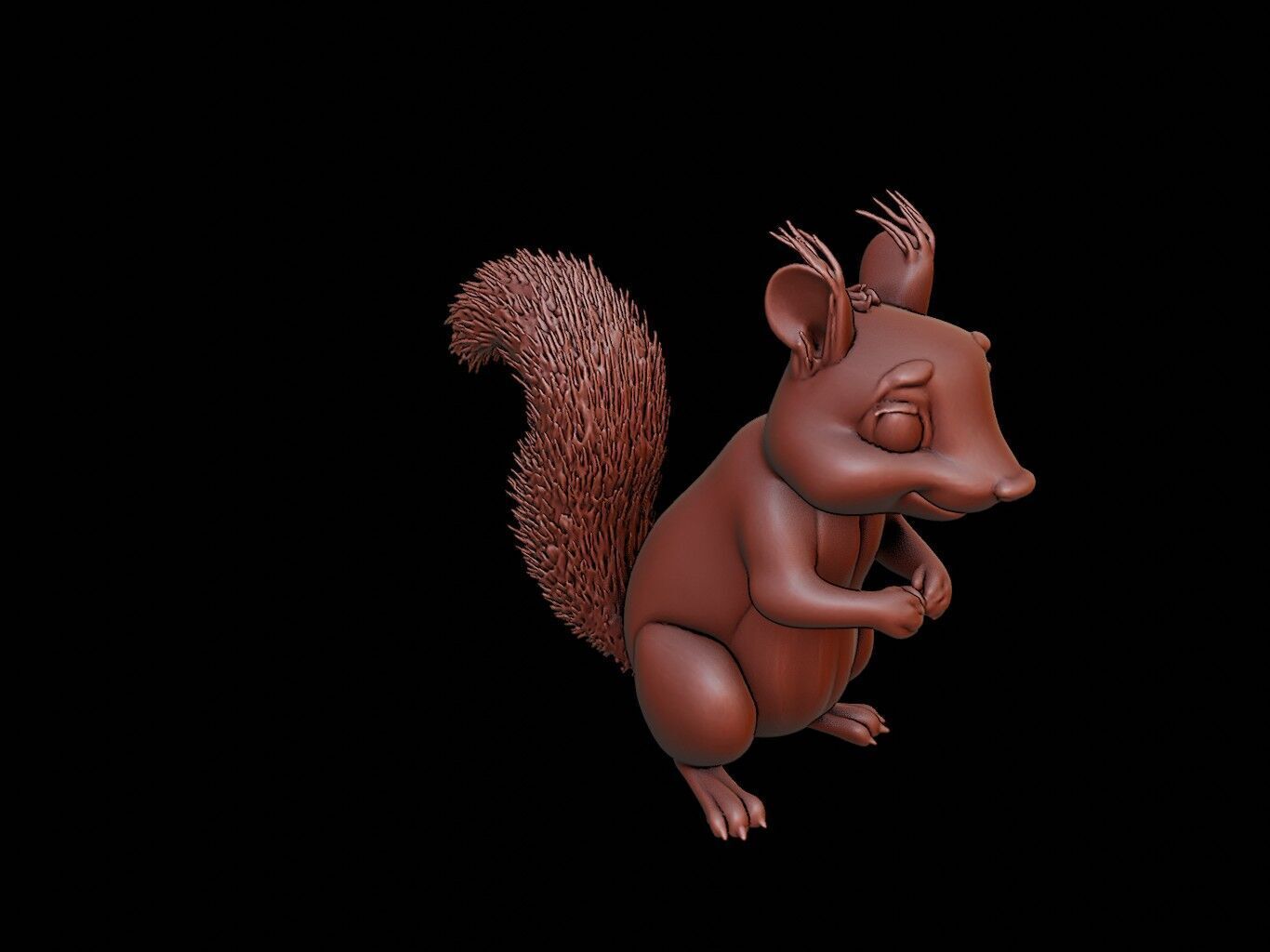 Squirrel Animal Sculpture 3D print model_1