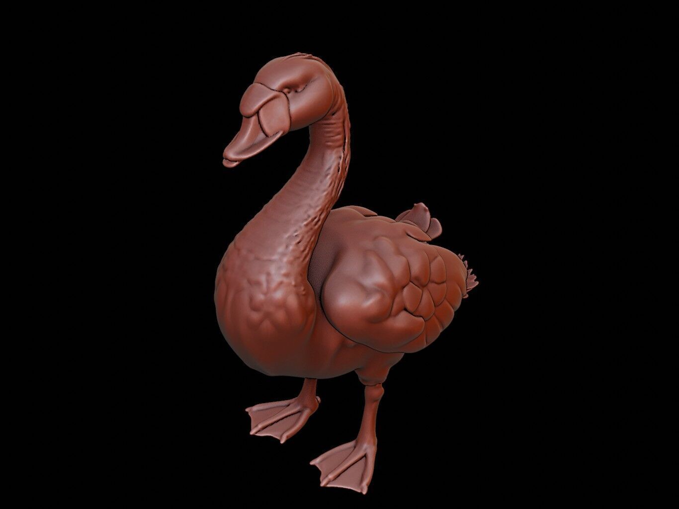 Swan Animal Sculpture 3D print model_1