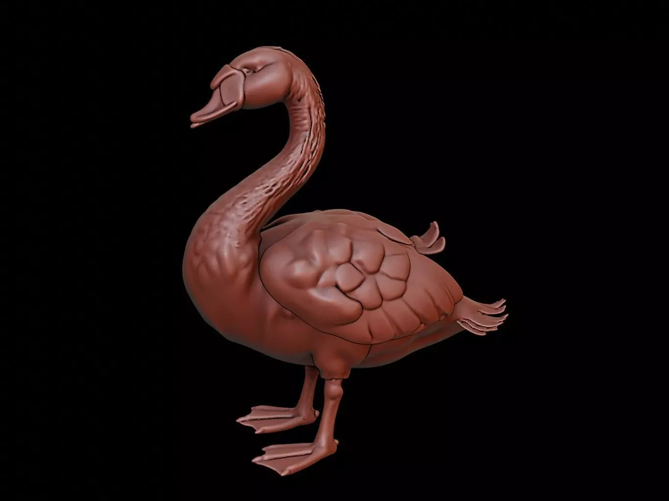 Swan Animal Sculpture 3D print model_0