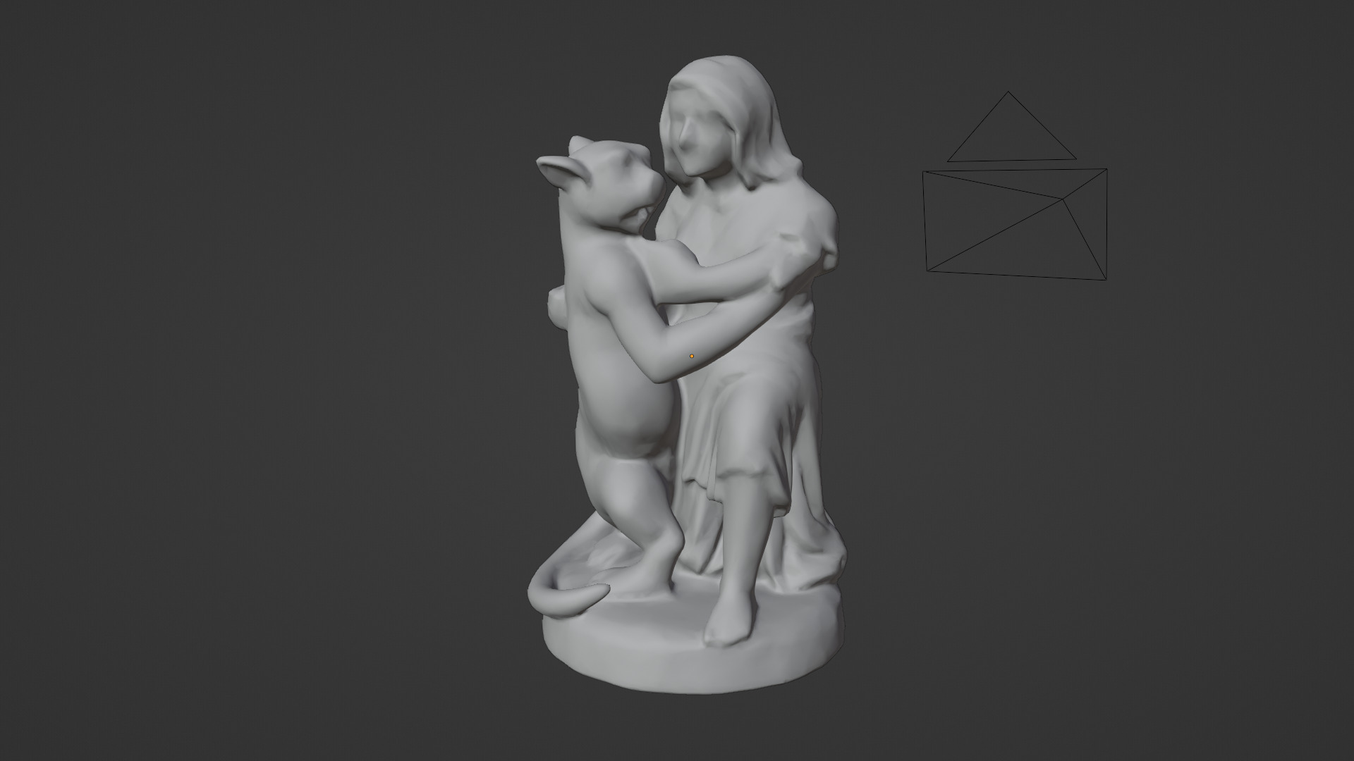 women holding cat 03 Low-poly 3D model_4