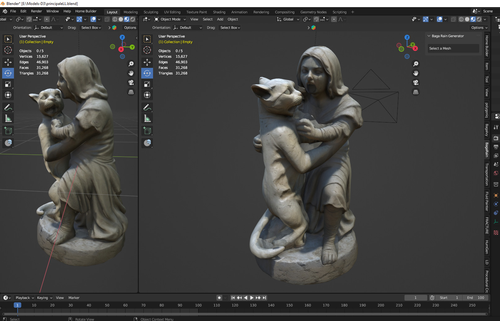 women holding cat 03 Low-poly 3D model_2