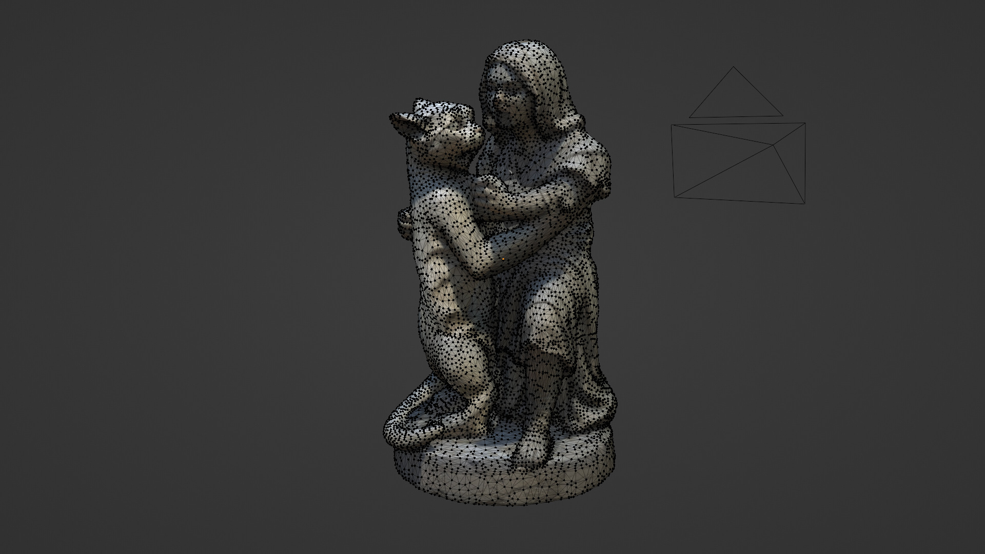 women holding cat 03 Low-poly 3D model_5