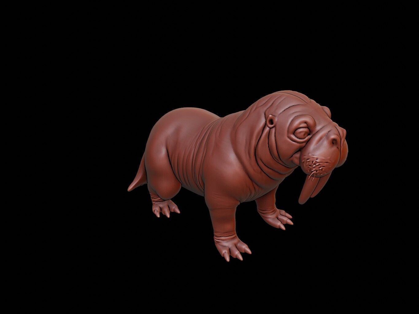 Walrus Animal Sculpture 3D print model_1