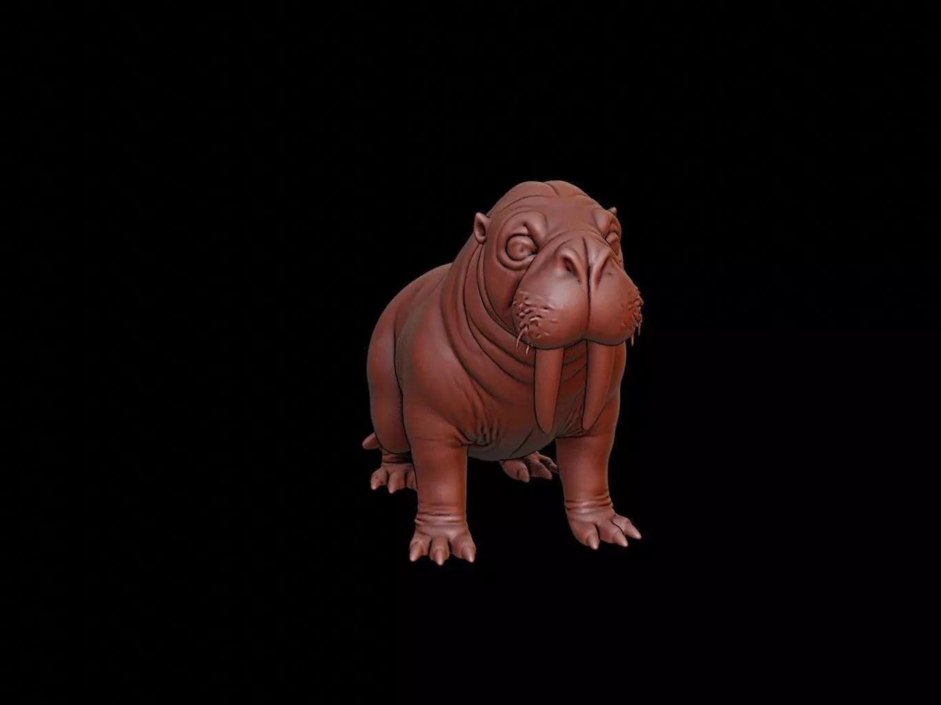 Walrus Animal Sculpture 3D print model_0