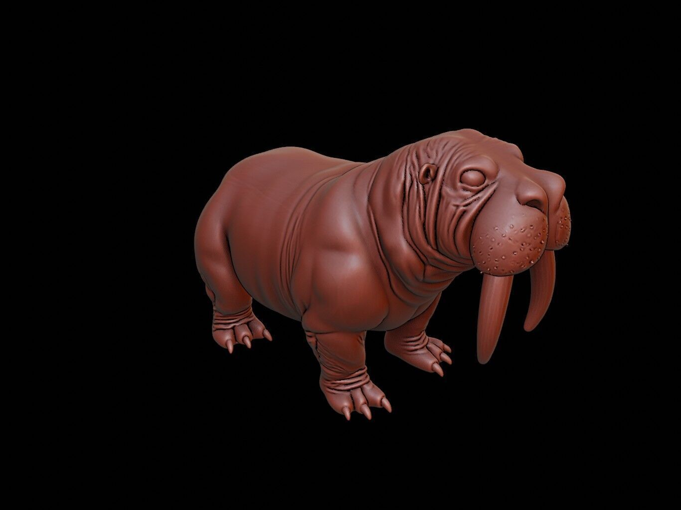 Walrus Animal Sculpture 3D print model_1