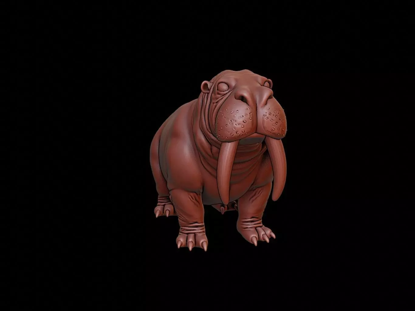 Walrus Animal Sculpture 3D print model_0