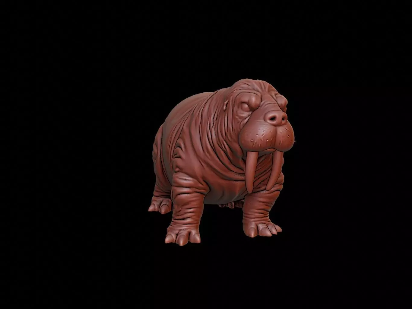 Walrus Animal Sculpture 3D print model_0