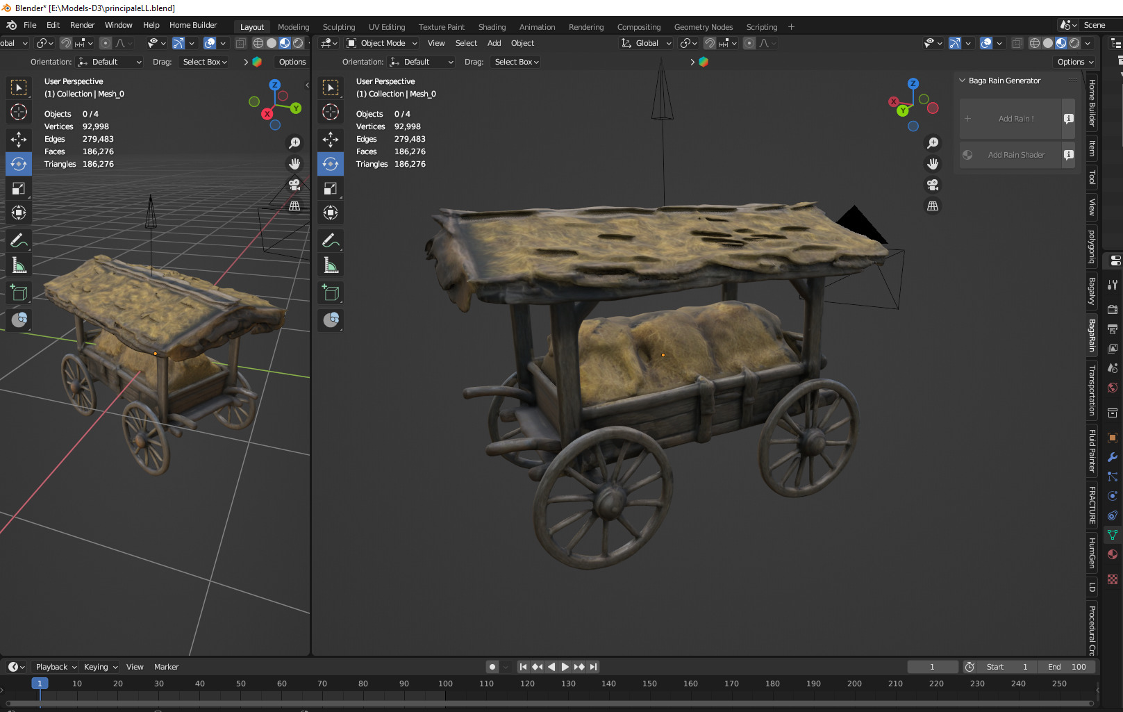 medieval cart 02 Low-poly 3D model_2