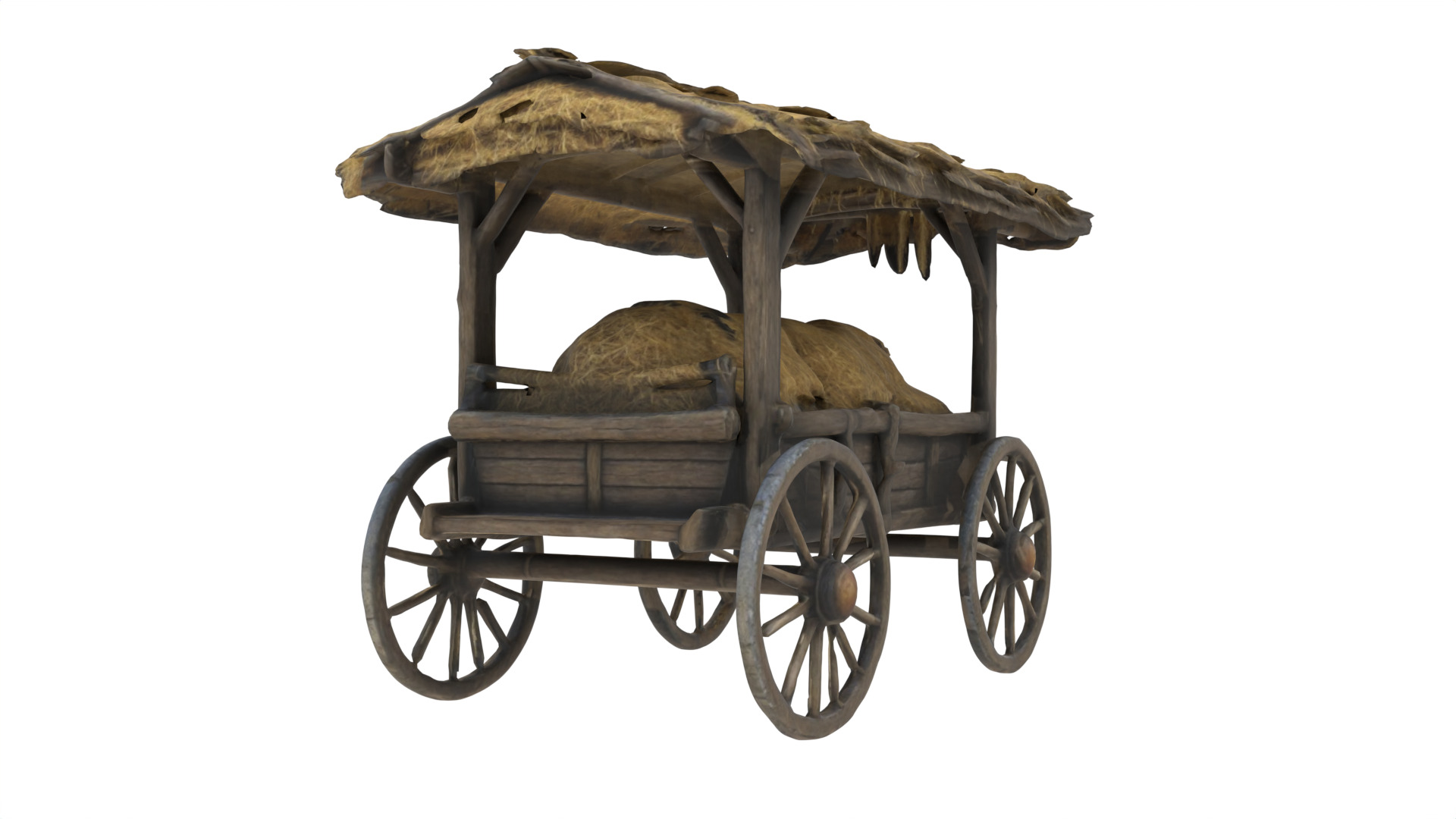 medieval cart 02 Low-poly 3D model_3