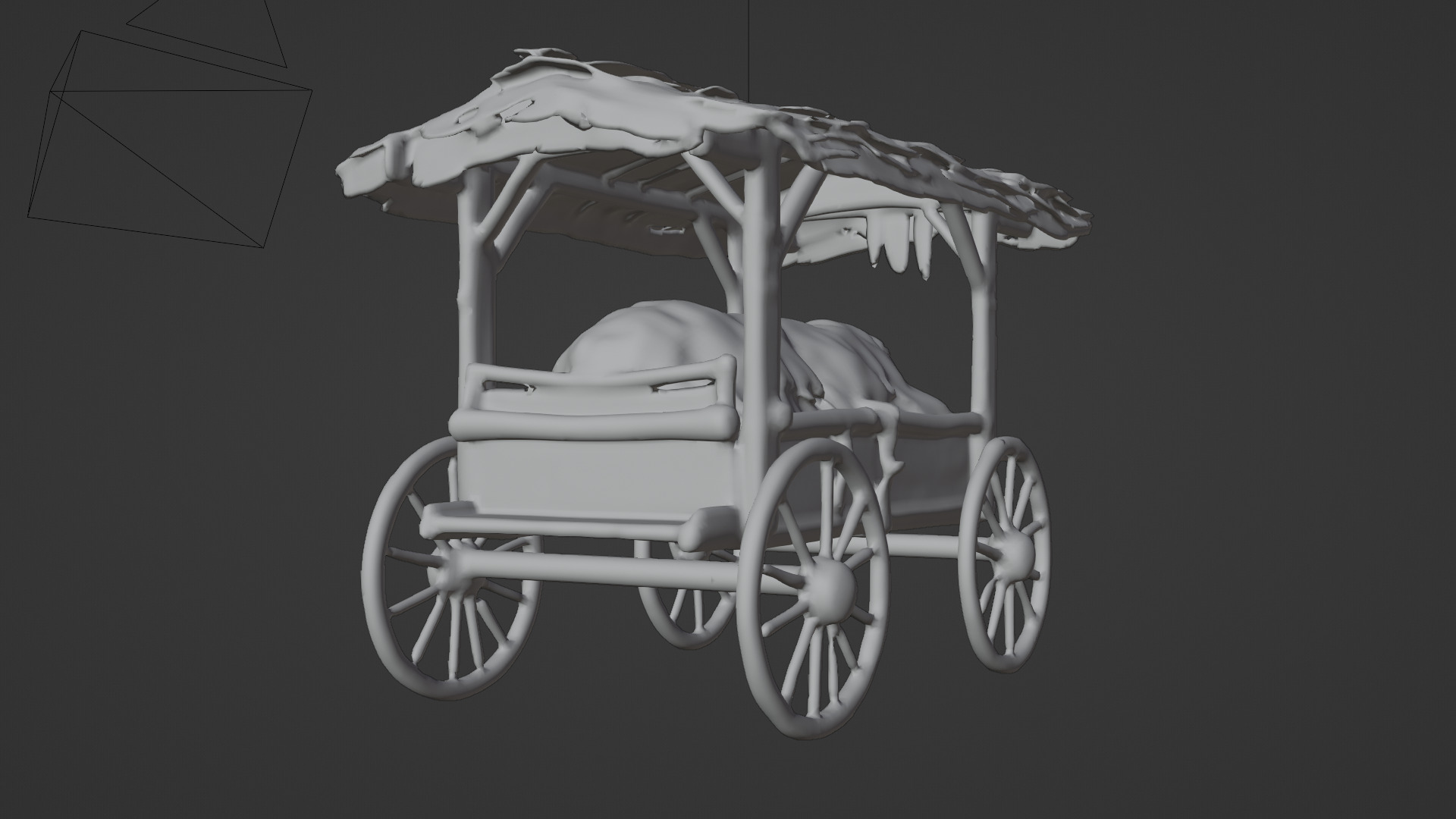 medieval cart 02 Low-poly 3D model_5