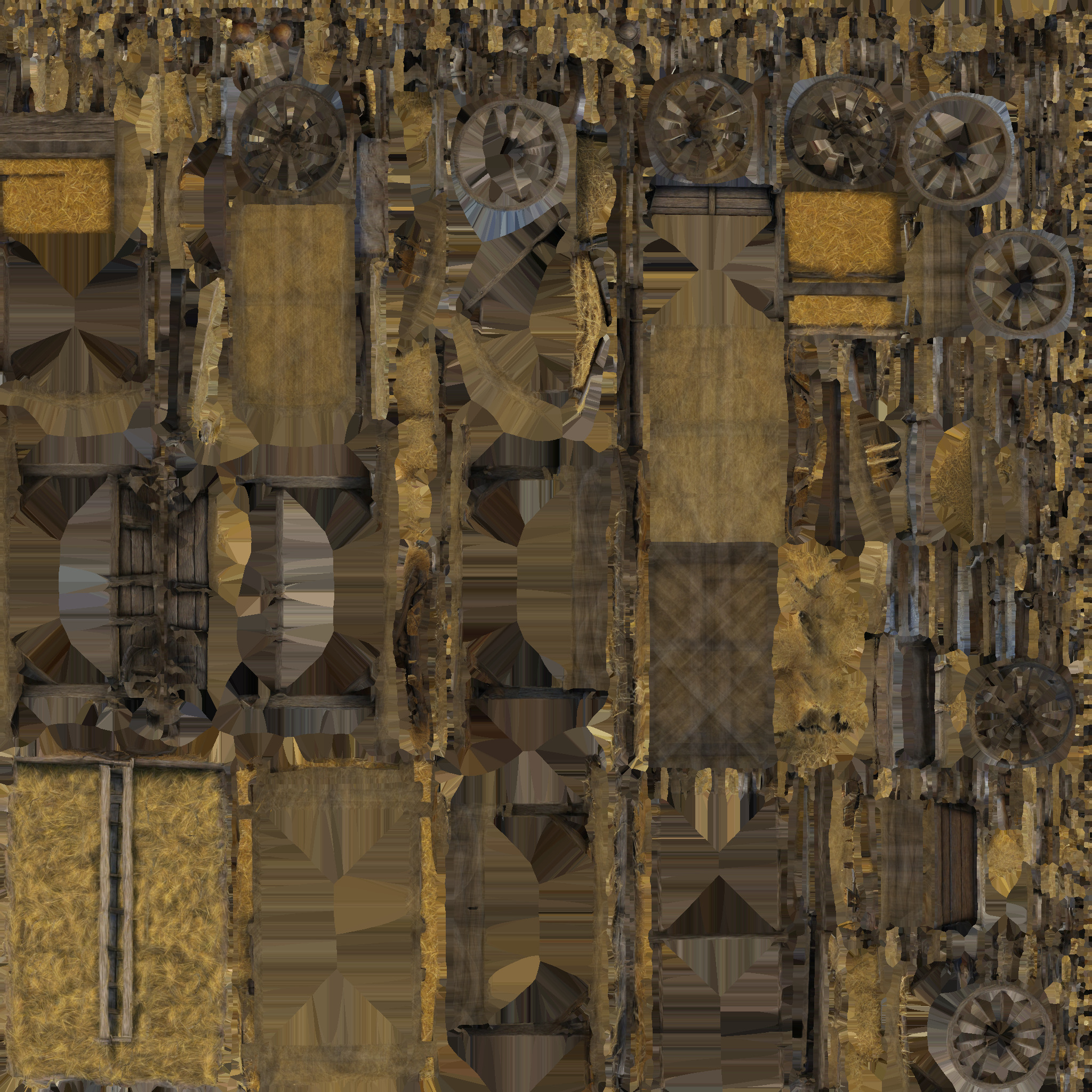 medieval cart 02 Low-poly 3D model_7