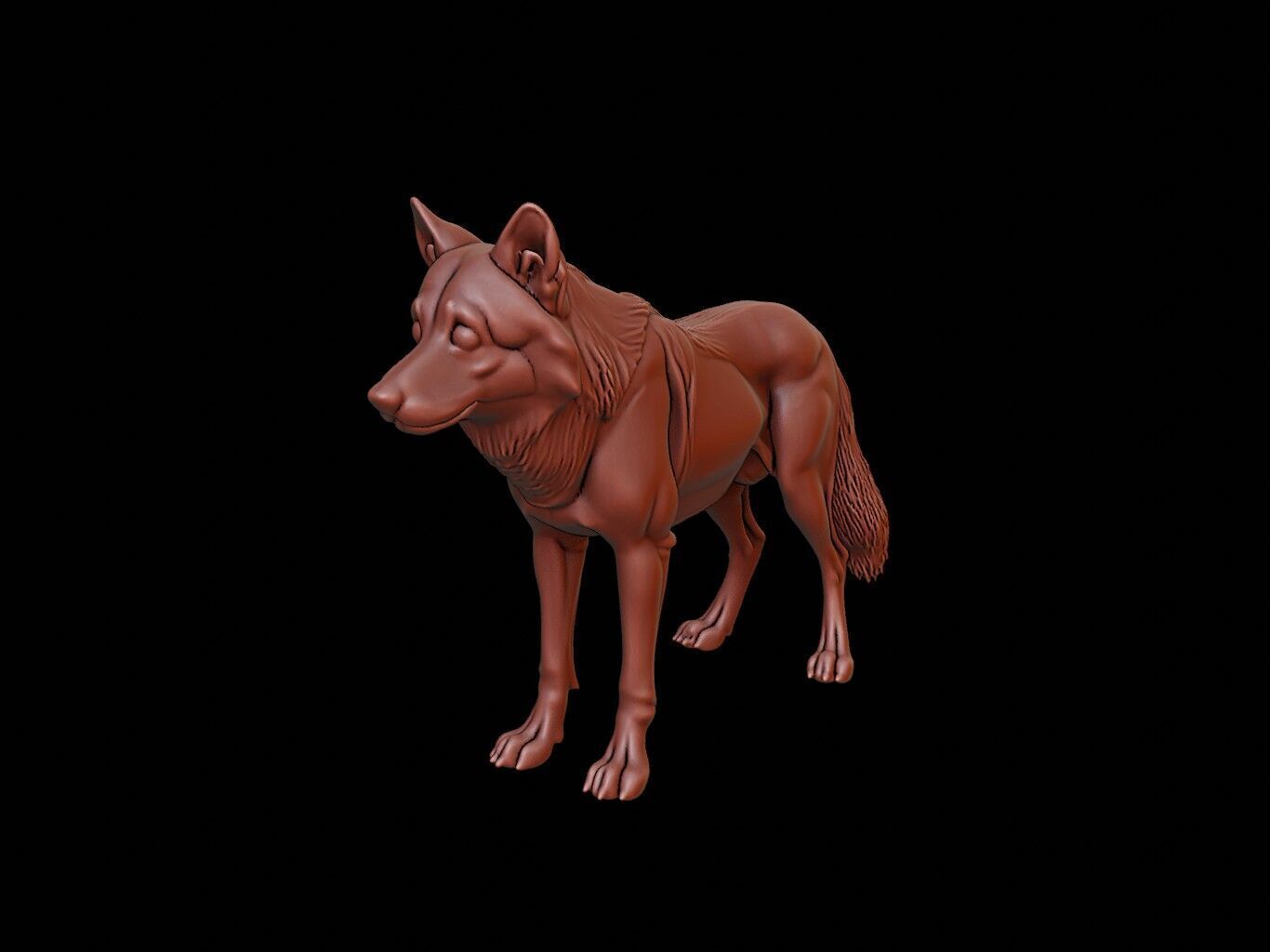 Wolf Animal Sculpture 3D print model_2
