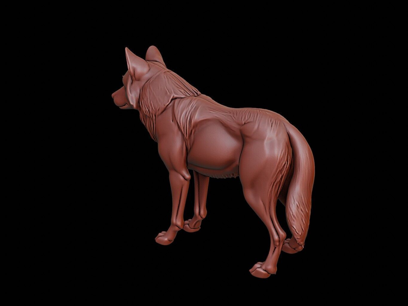 Wolf Animal Sculpture 3D print model_2