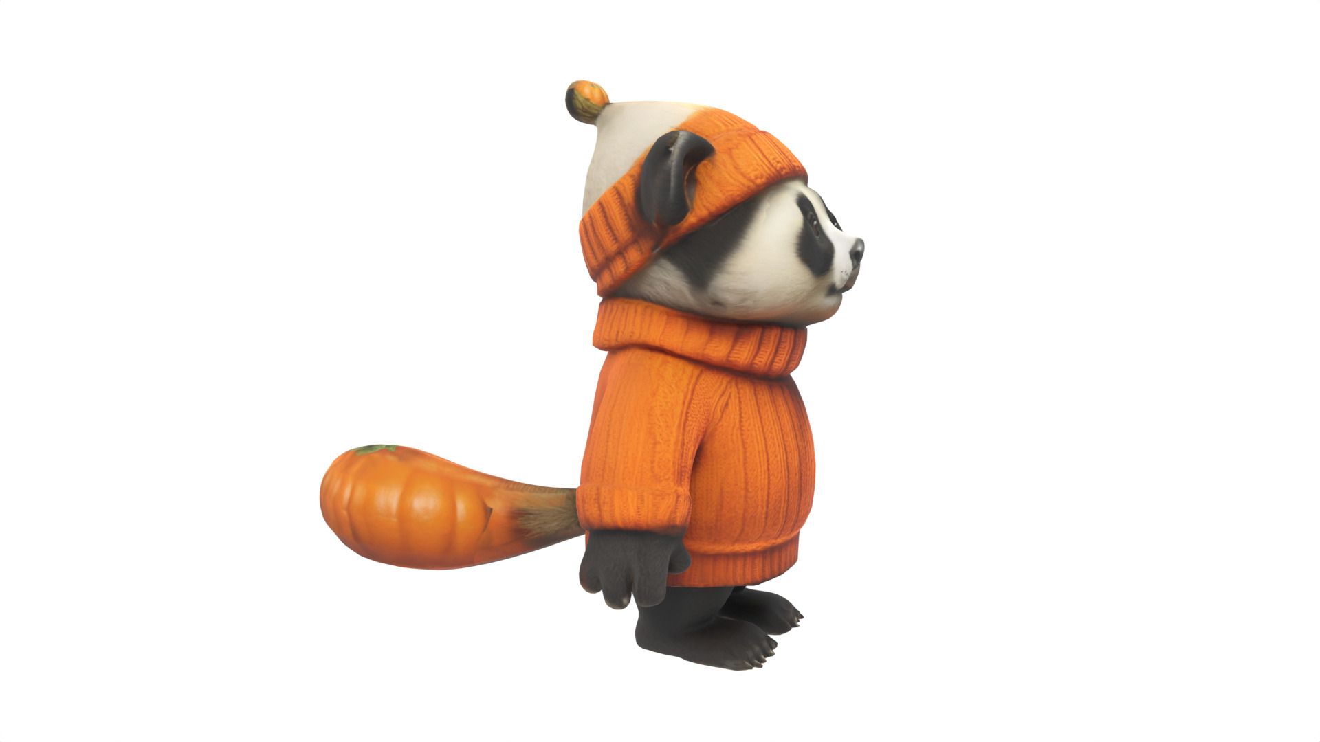 cartoon panda Low-poly 3D model_6