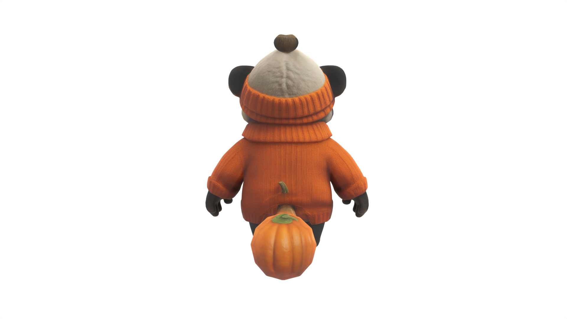 cartoon panda Low-poly 3D model_5