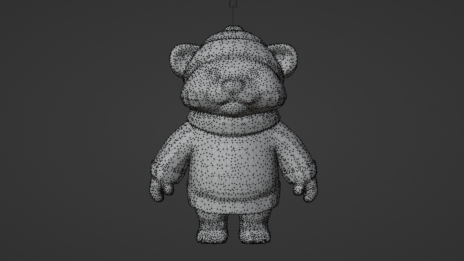 cartoon panda Low-poly 3D model_4