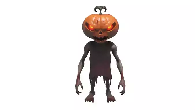 Pumpkin Headed Monster Low-poly 3D model