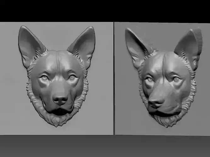 Dog Grayscale Image 3D print model