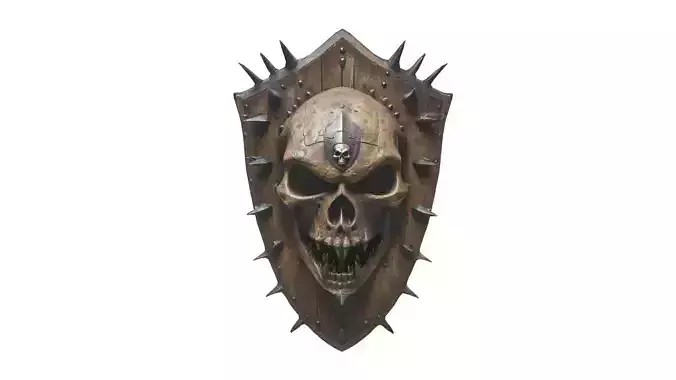 skull wooden shield 