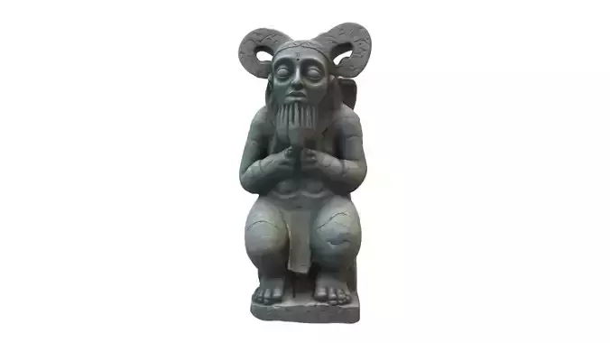medival  old man statue Low-poly 3D model