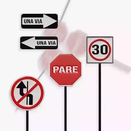 Basic Traffic Signs Lot 01 Spanish