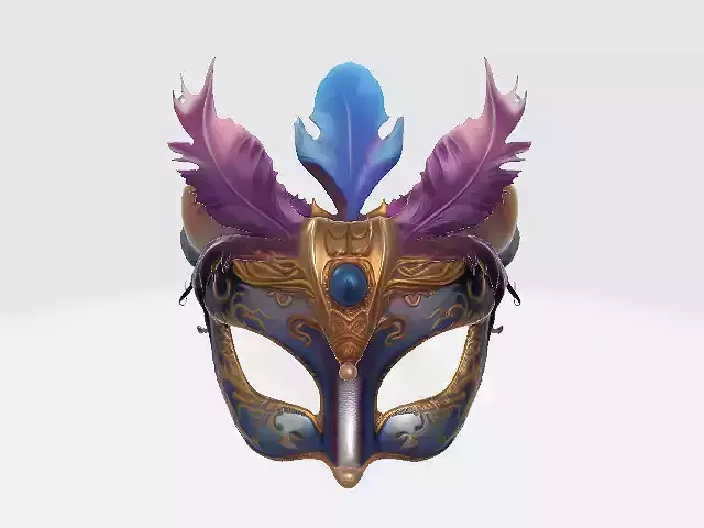 Luxury Venetian Masquerade Mask Low-poly 3D model
