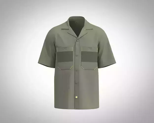 Mens resort shirt with technical pocket detailing