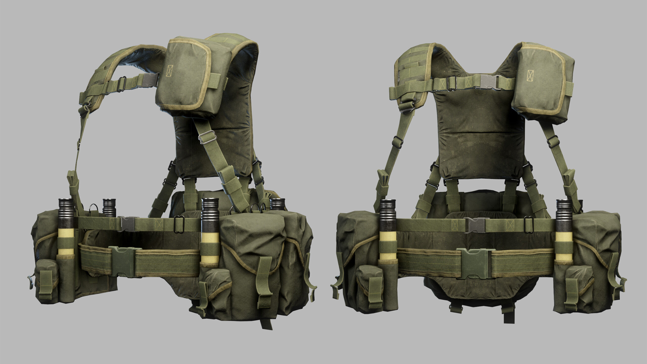 Tactical Vest Low-poly 3D model_2