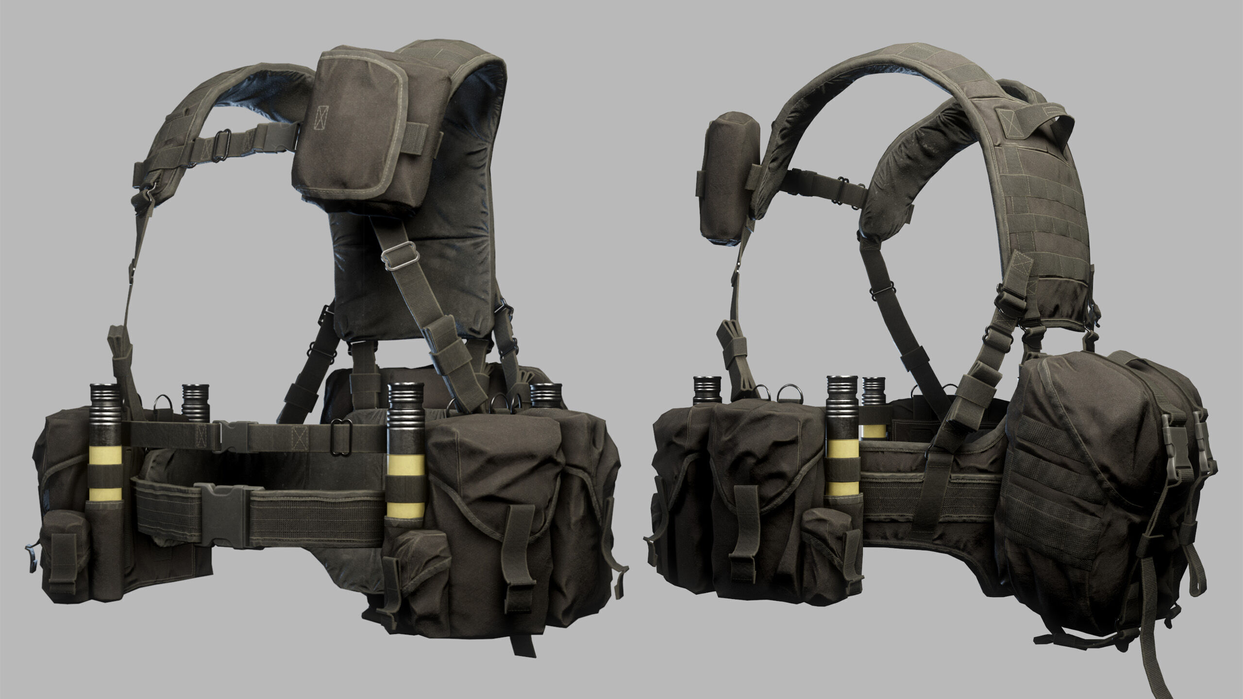 Tactical Vest Low-poly 3D model_8