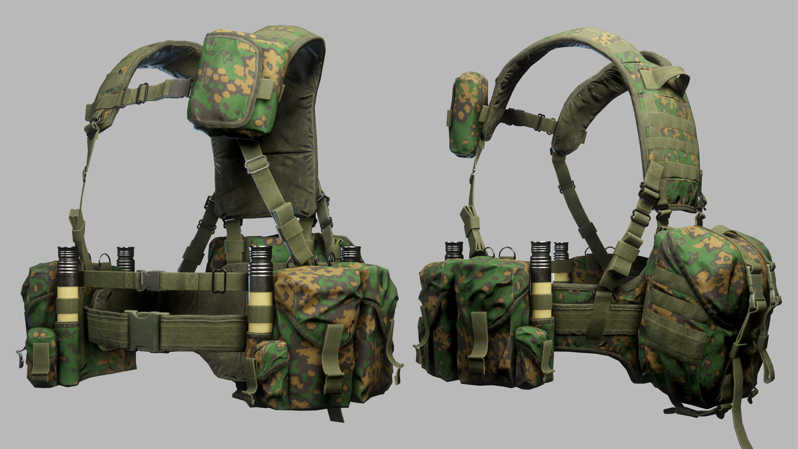 Tactical Vest Low-poly 3D model_9