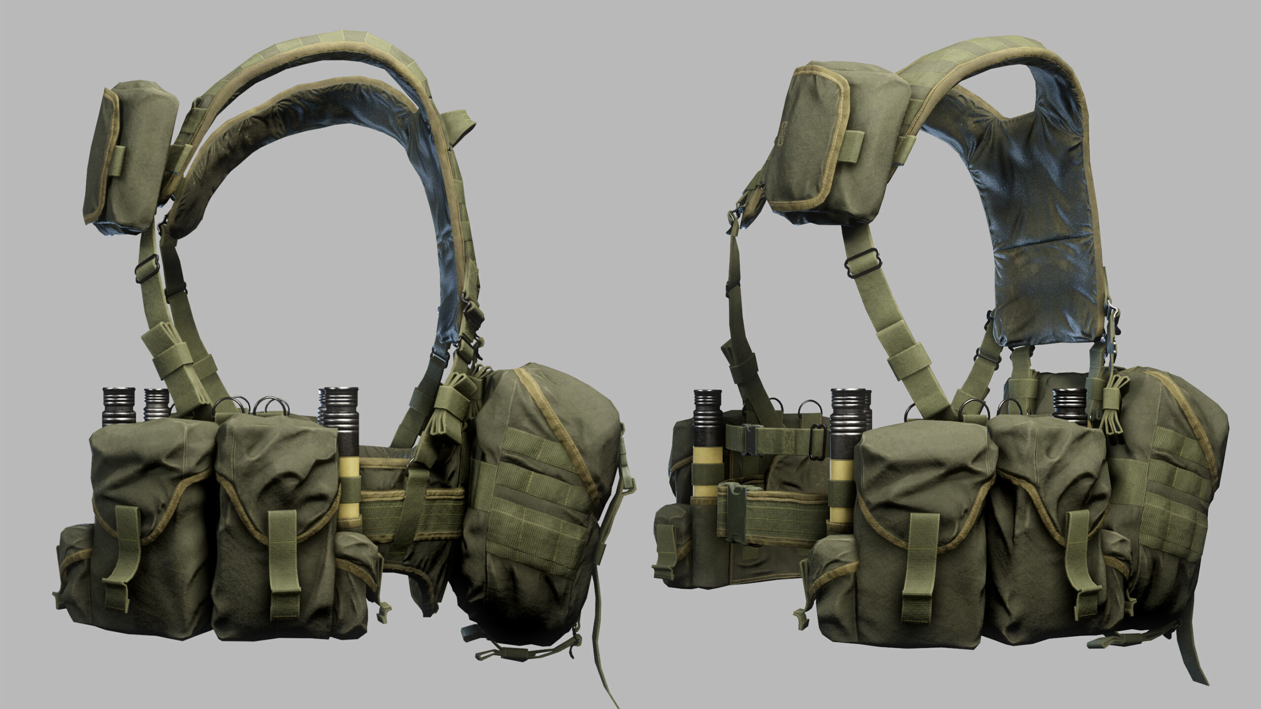 Tactical Vest Low-poly 3D model_7