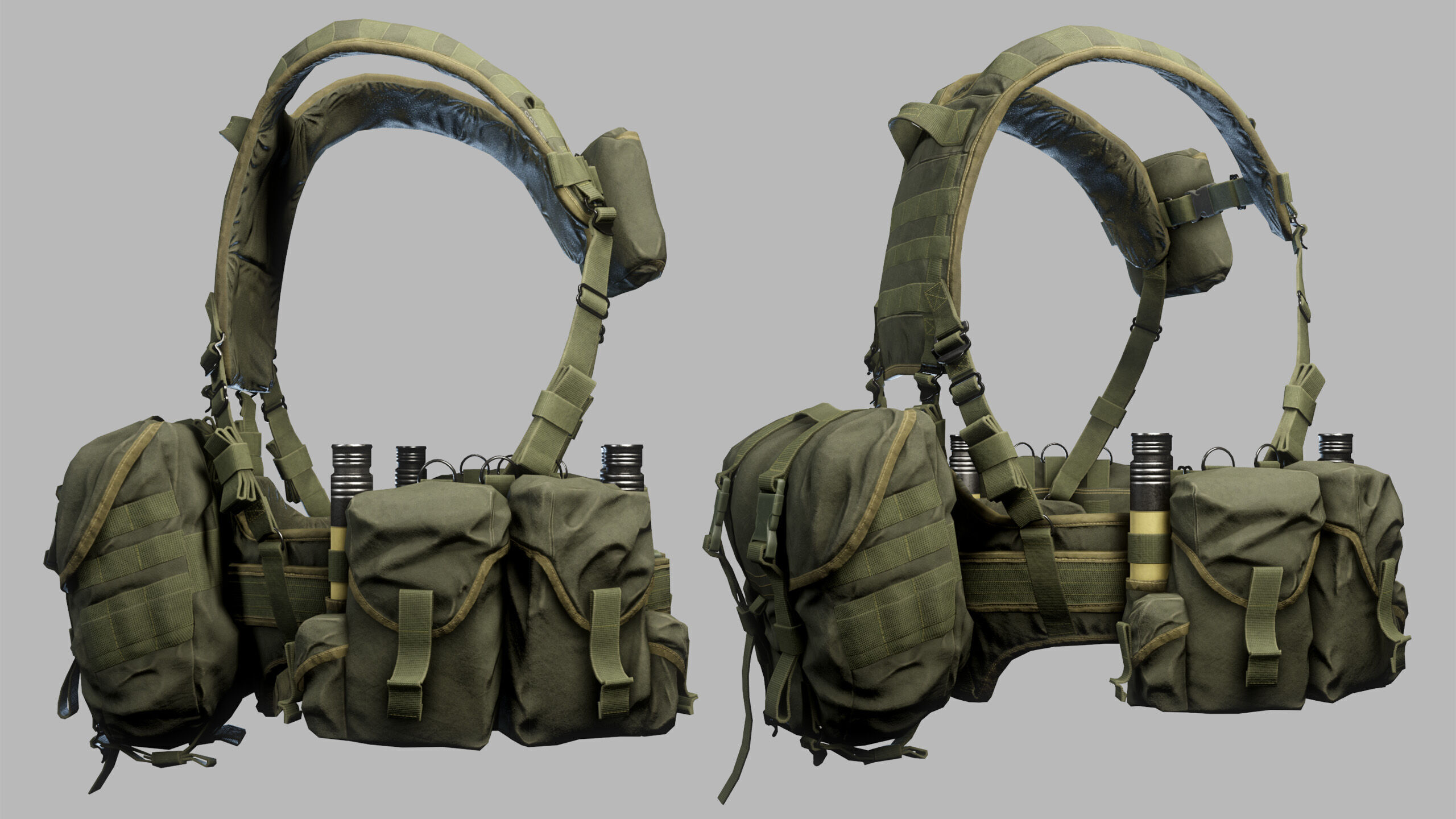 Tactical Vest Low-poly 3D model_4