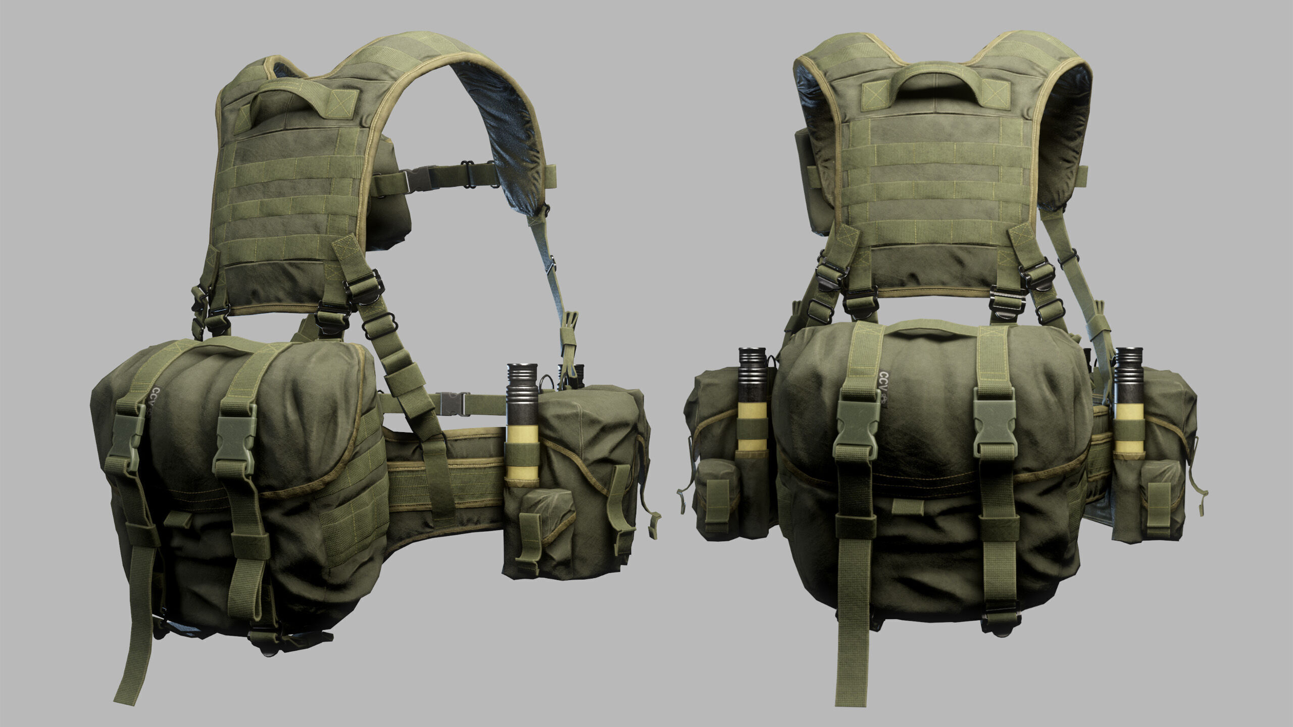 Tactical Vest Low-poly 3D model_5